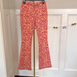 ZARA Woman FLARED JACQUARD TROUSERS Size M